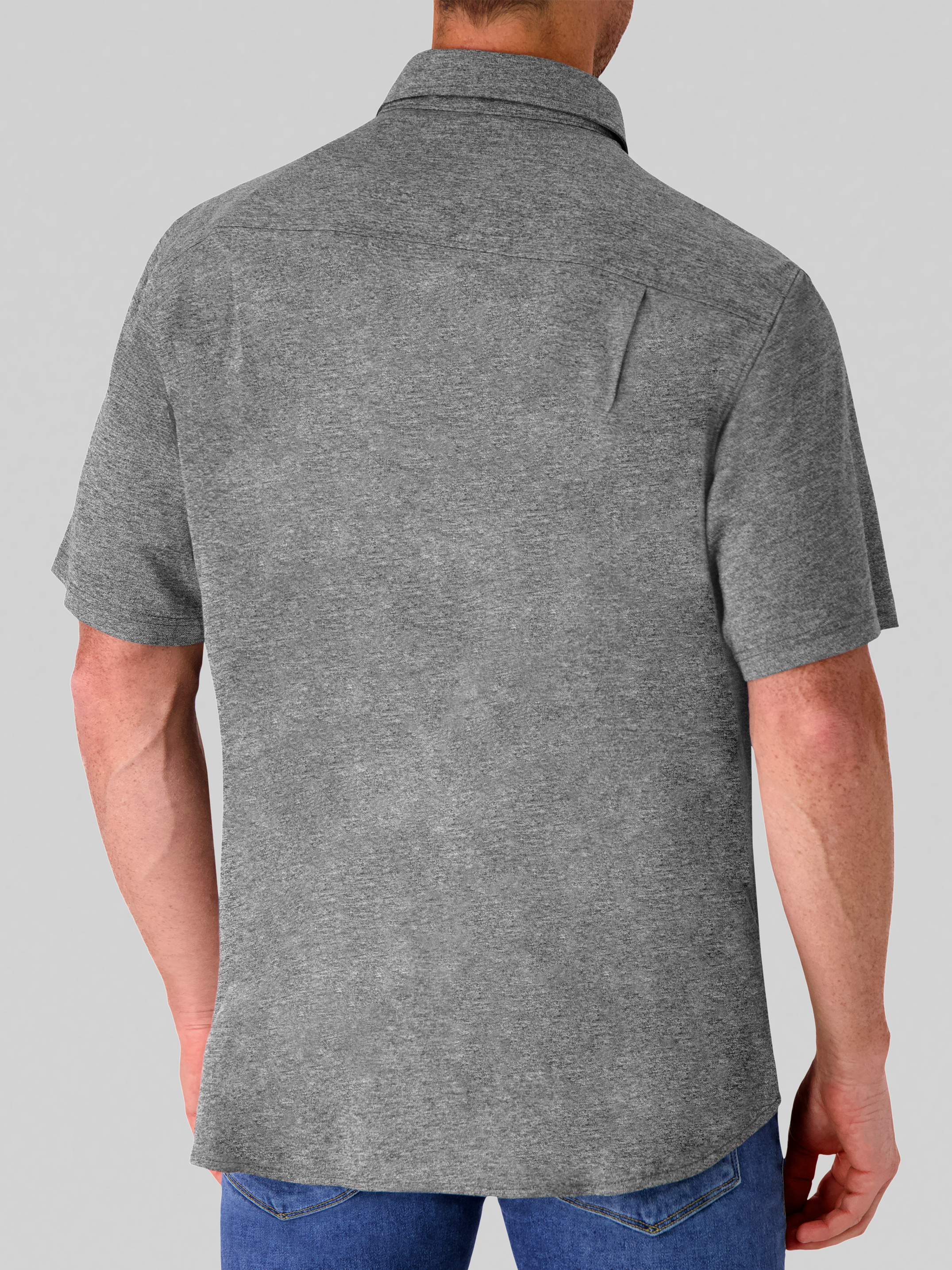 Modern Fit Pique Knit Button Up Shirt