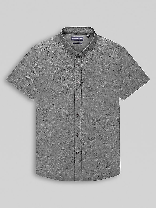 Report Collection Modern Fit Pique Knit Button Up Shirt