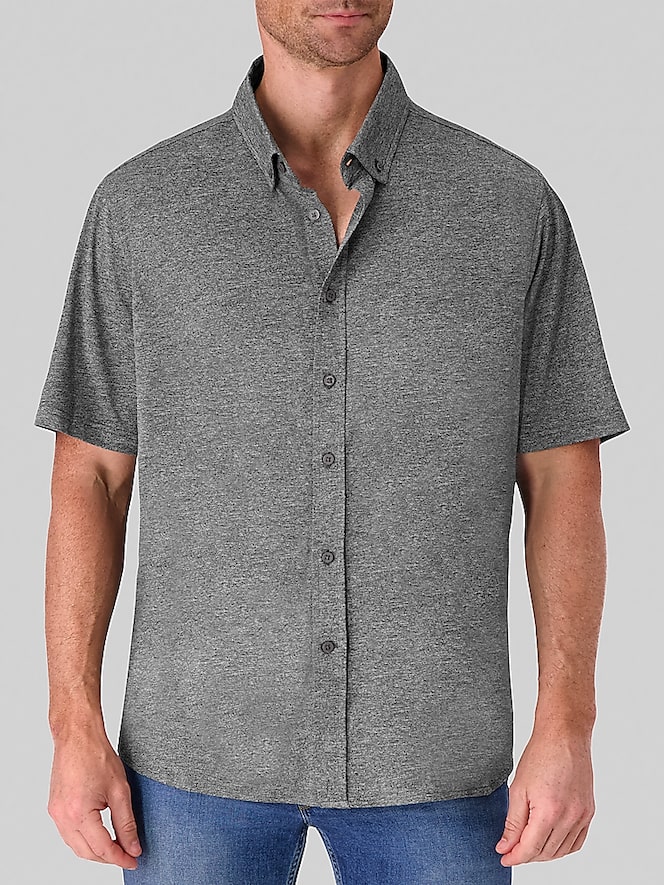 Report Collection Modern Fit Pique Knit Button Up Shirt