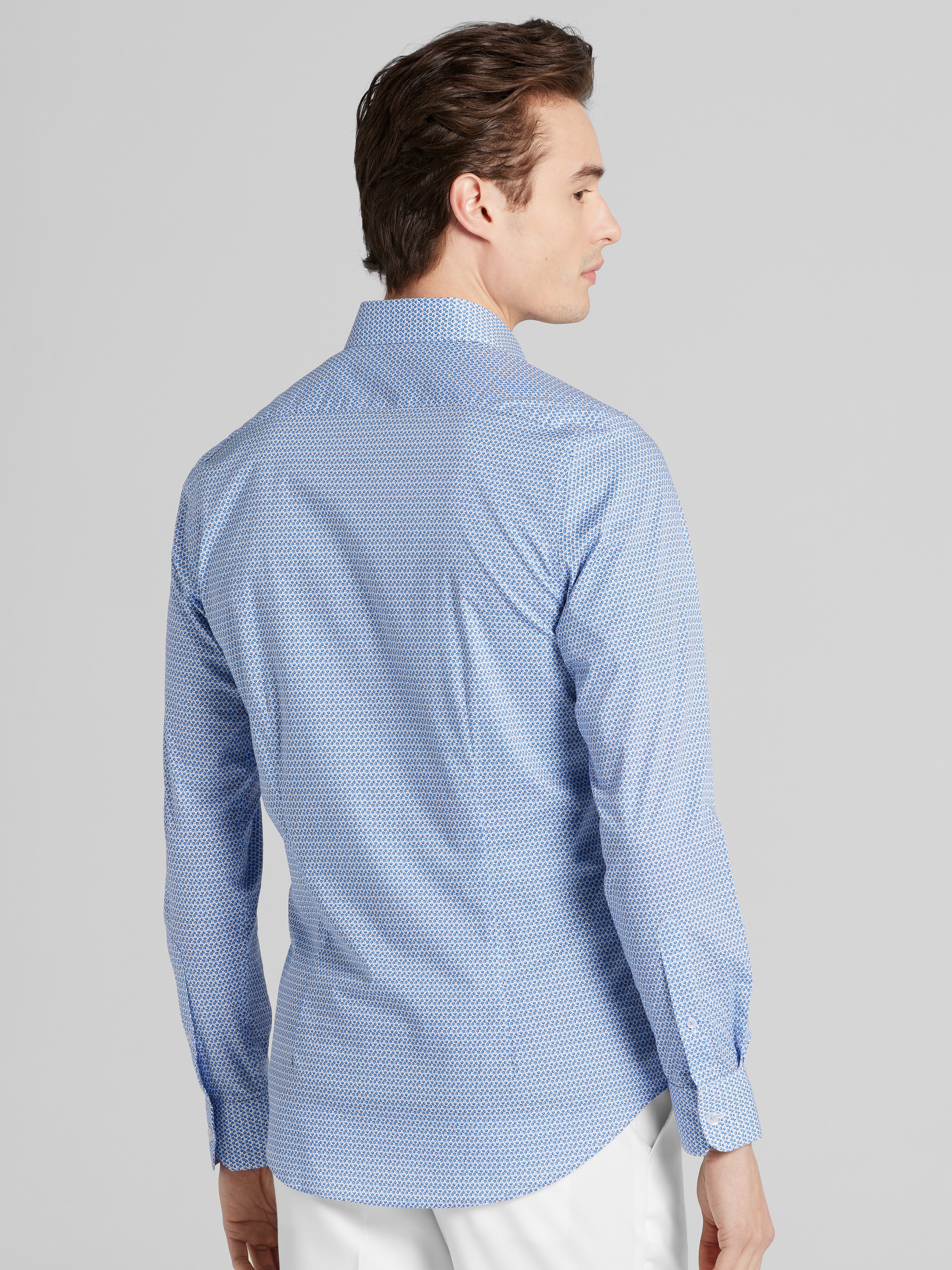 Slim Fit Dot Button Up Shirt