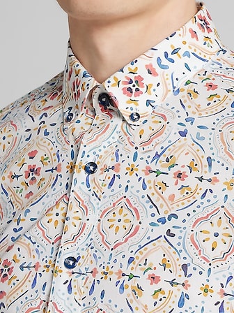 Slim Fit Micro Cross 4-Way Super Stretch Button Up Shirt