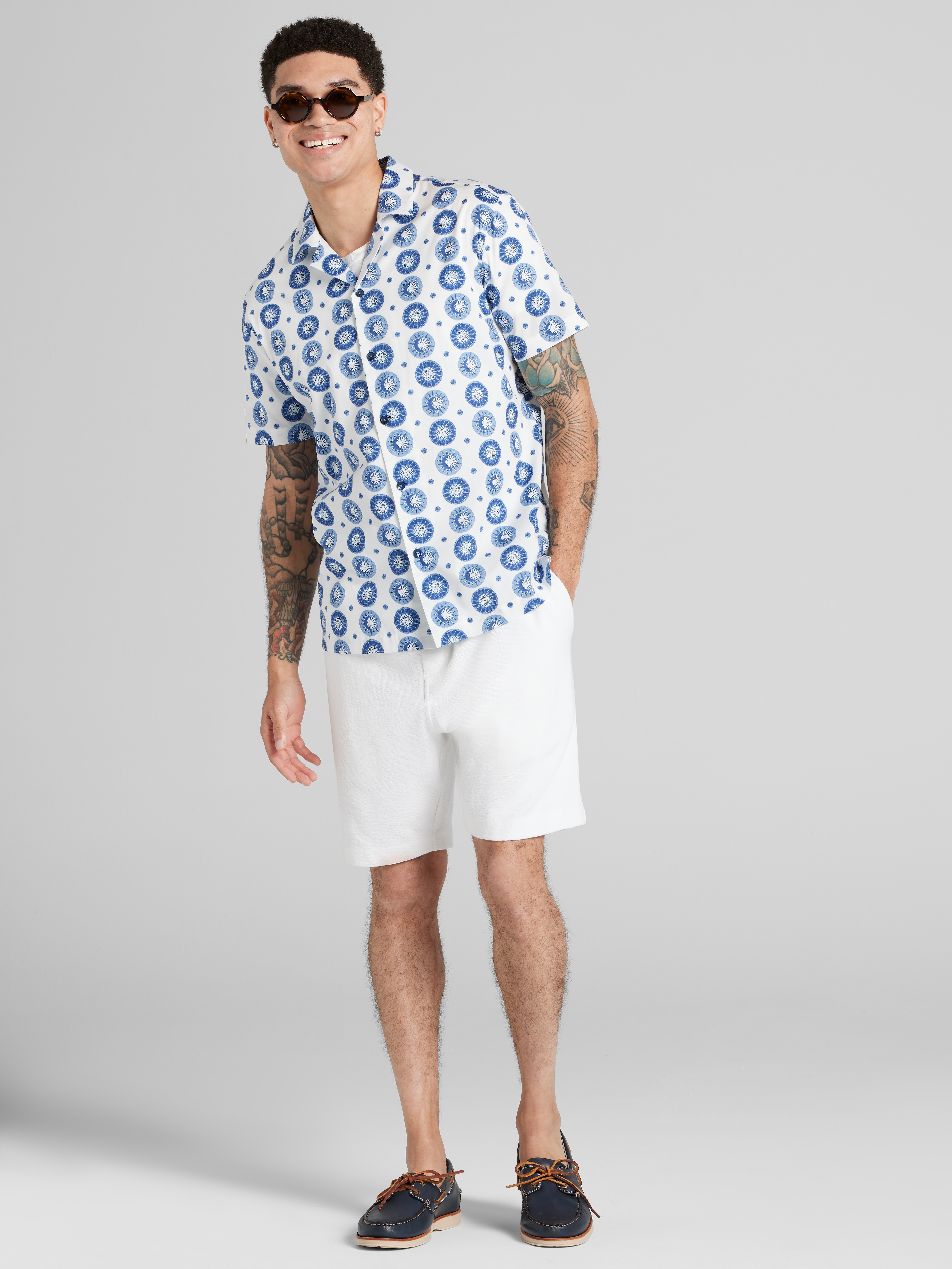 Slim Fit Sun & Moon Camp Shirt
