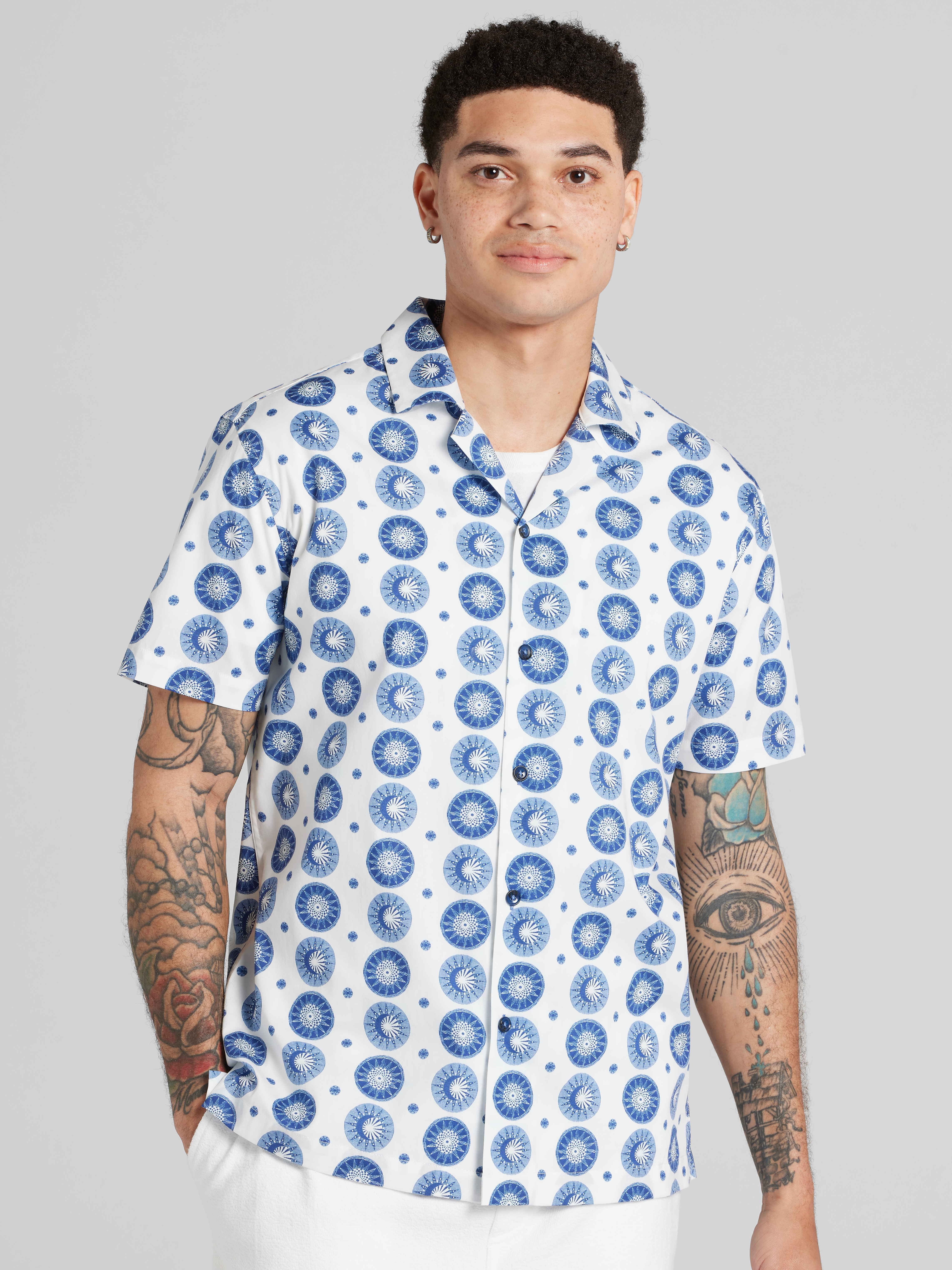 Slim Fit Sun & Moon Camp Shirt