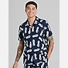 Paisley &Amp; Gray Slim Fit Pineapple Short Sleeve Camp Shirt