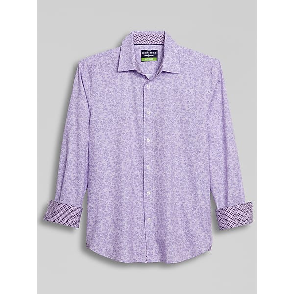 Con.Struct Men's Slim Fit Performance 4-Way Stretch Button Up Shirt Purple - Size: Small TMW6BWM10016