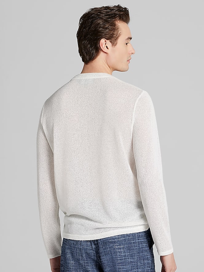 極美品24年ブリーフィング MENS WR MESH CREWNECK KNIT Paisley & Gray Slim Fit Mesh Knit Crewneck Sweater