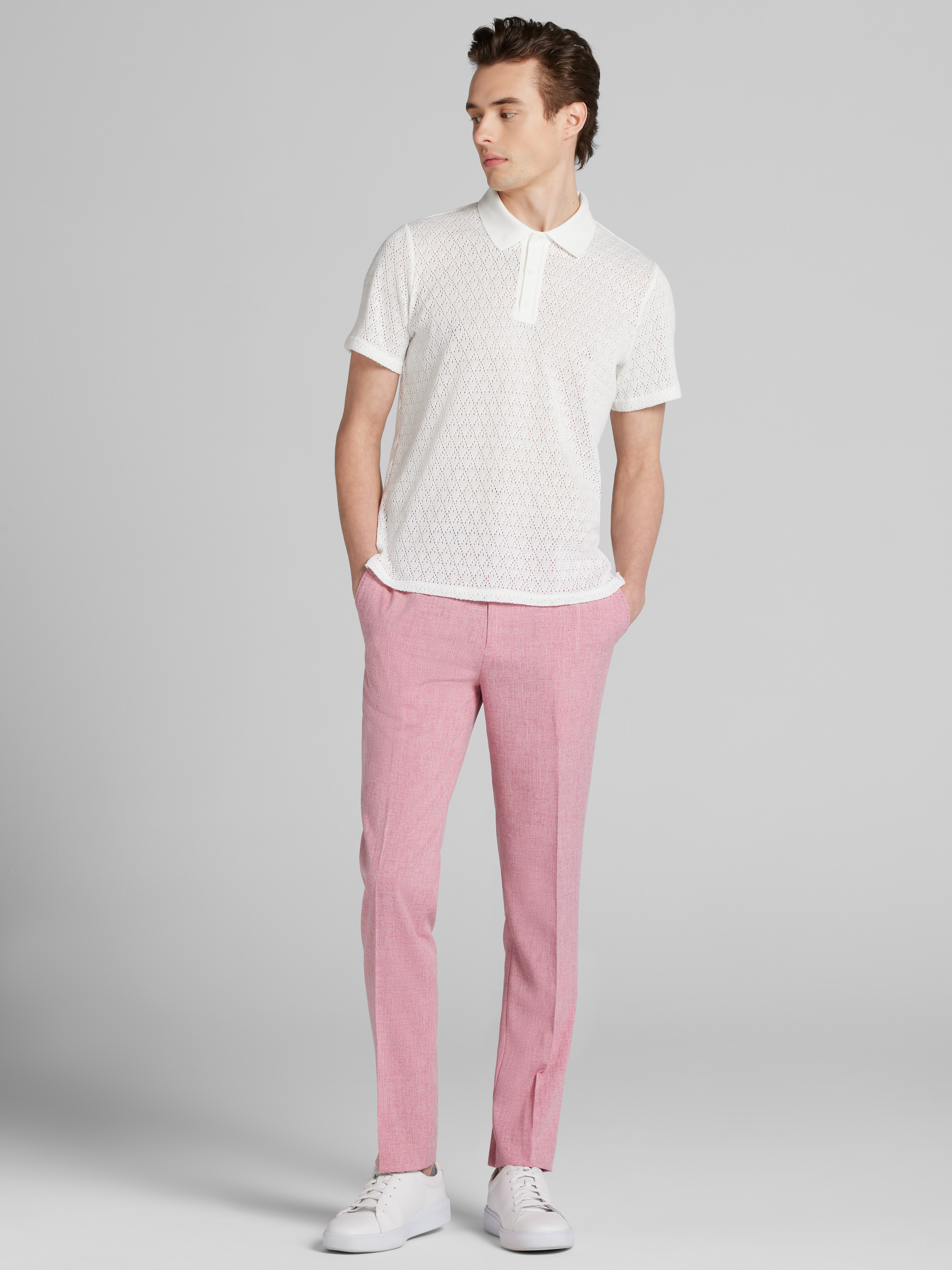 Slim Fit Pointelle Polo Shirt