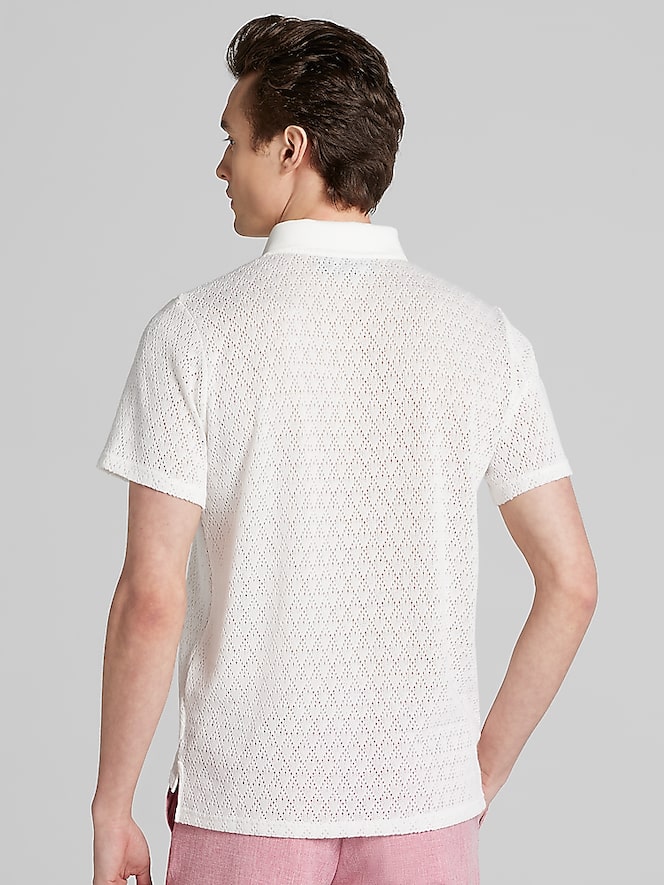 Paisley &Amp; Gray Slim Fit Pointelle Polo Shirt