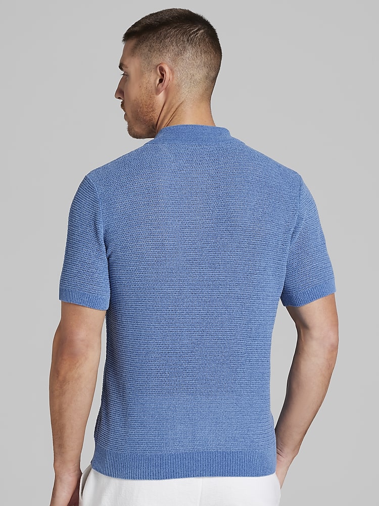 Paisley & Gray Slim Fit Chenille Johnny Collar Polo | Polo Paisley & Gray Slim Fit Chenille Johnny Collar Polo | Polo