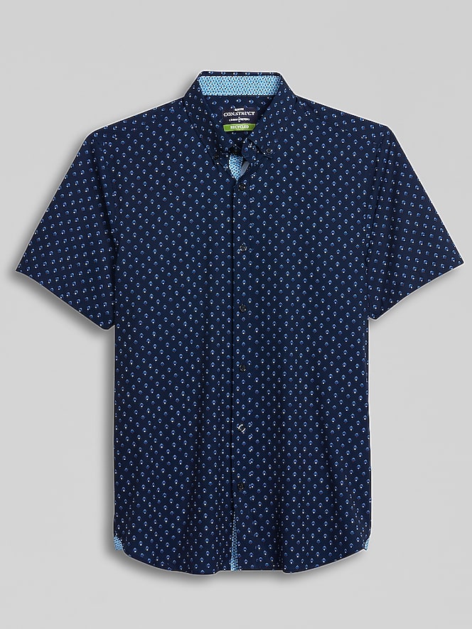 Con.Struct Slim Fit Performance 4-Way Stretch Short Sleeve Button Up Shirt