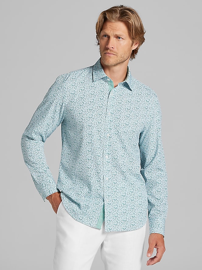Con.Struct Slim Fit Performance 4-Way Stretch Button Up Shirt