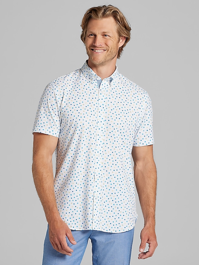 Con.Struct Men's Slim Fit Button Up Shirt , White