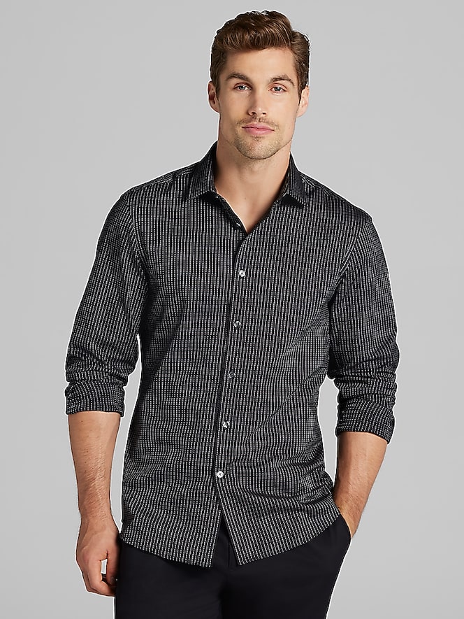 Awearness Kenneth Cole CHILLFLEX Slim Fit Slim Stripe Button Up Shirt