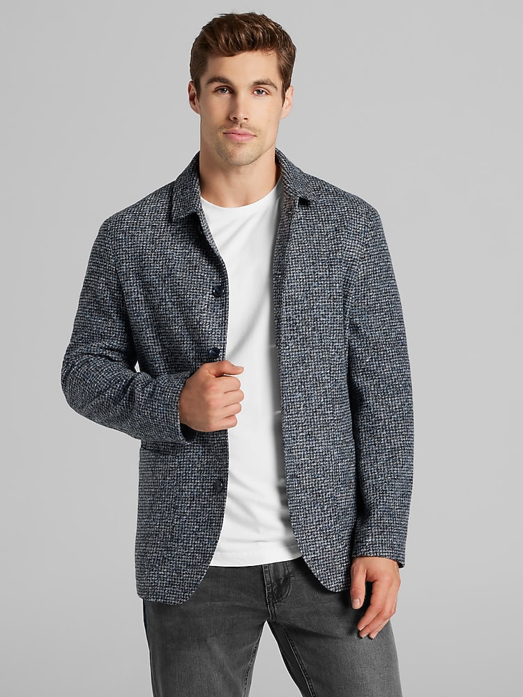 Joseph Abboud Check Hybrid Jacket, Blue - Big & Tall | Lightweight