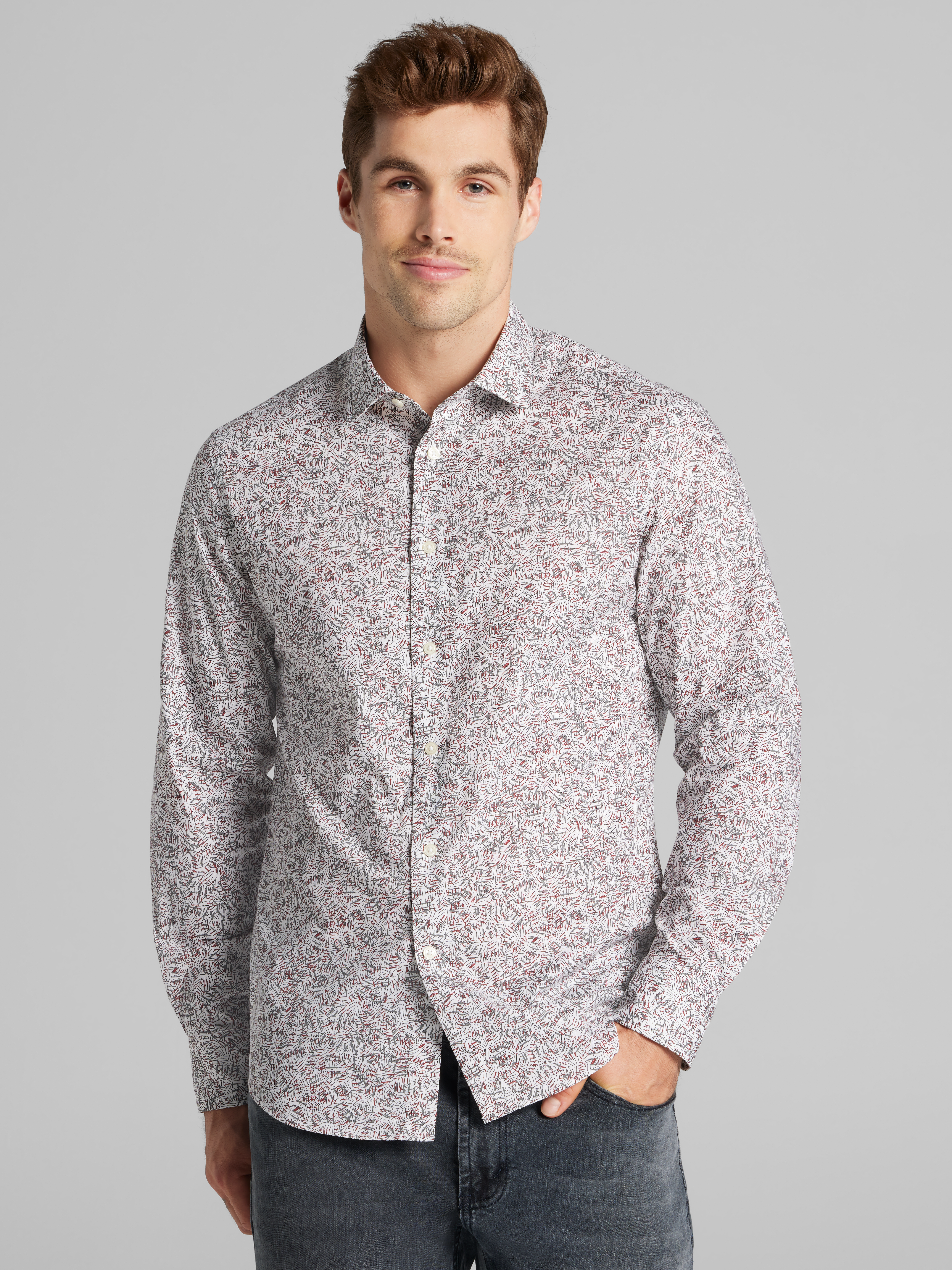 CHILLFLEX Slim Fit Abstract Button Up Shirt