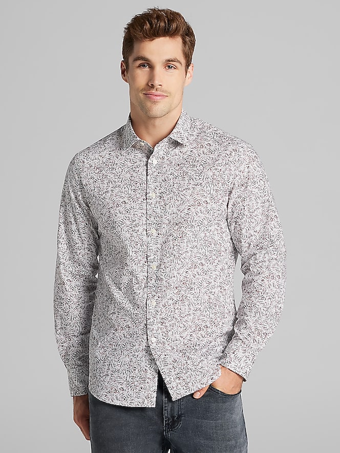 Awearness Kenneth Cole CHILLFLEX Slim Fit 4-Way Stretch Abstract Button Up Shirt