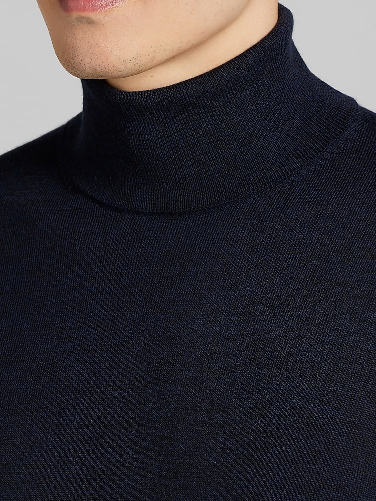 Joseph Abboud Merino Wool Turtleneck Sweater, Navy - Blue