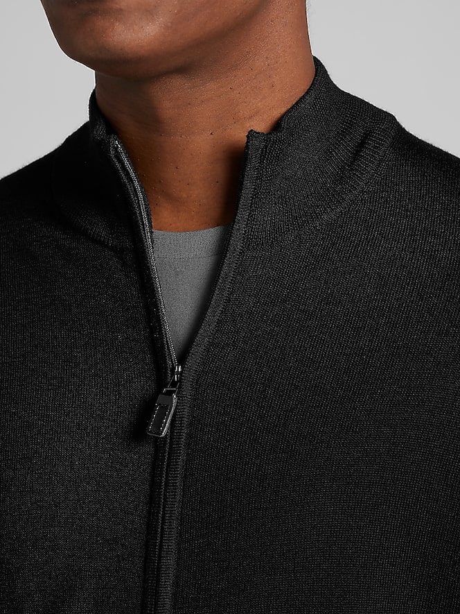Joseph Abboud Modern Fit Full Zip Sweater