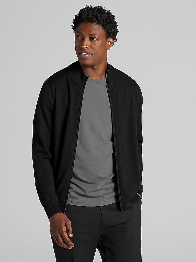 Joseph Abboud Modern Fit Full Zip Sweater