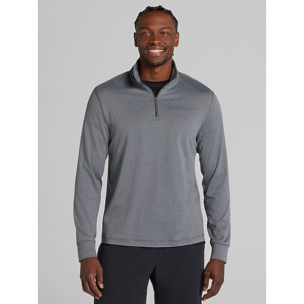 Awearness Kenneth Cole Men's CHILLFLEX Performance Quarter Zip Pullover Iron Gate/Sleet - Size: Medium TMW6CBC20017