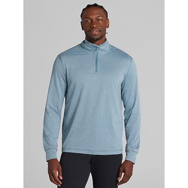 Awearness Kenneth Cole Men's CHILLFLEX Performance Quarter Zip Pullover Bluestone/Sleet - Size: XLT TMW6CBD50693