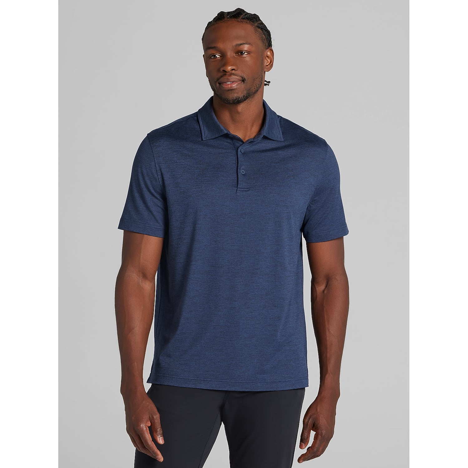Awearness Kenneth Cole Big & Tall CHILLFLEX Modern Fit Performance Polo in Navy Blazer Heather – Men’s 3XLT Short-Sleeve Shirt