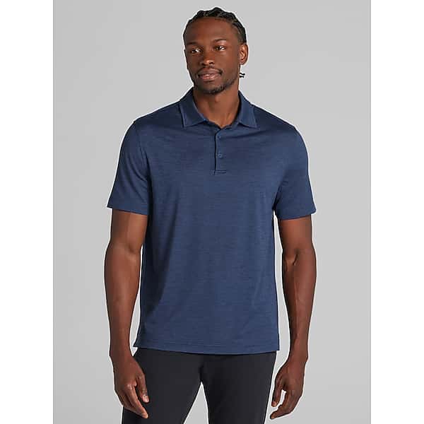 Awearness Kenneth Cole Big & Tall Men's CHILLFLEX Modern Fit Polo Navy Blazer Heather - Size: LT TMW6CBF50501