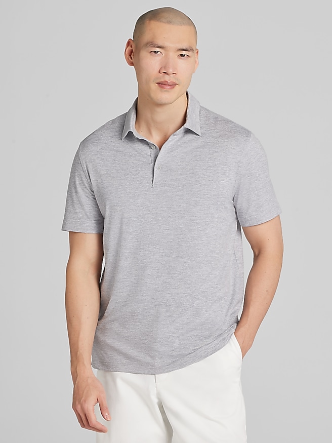 Awearness Kenneth Cole Big & Tall Men's CHILLFLEX Modern Fit Performance Polo , Med Grey / Gray