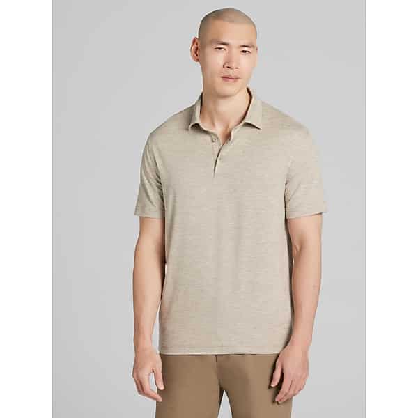 Awearness Kenneth Cole Big & Tall Men's CHILLFLEX Modern Fit Performance Polo Tan - Size: 3XLT