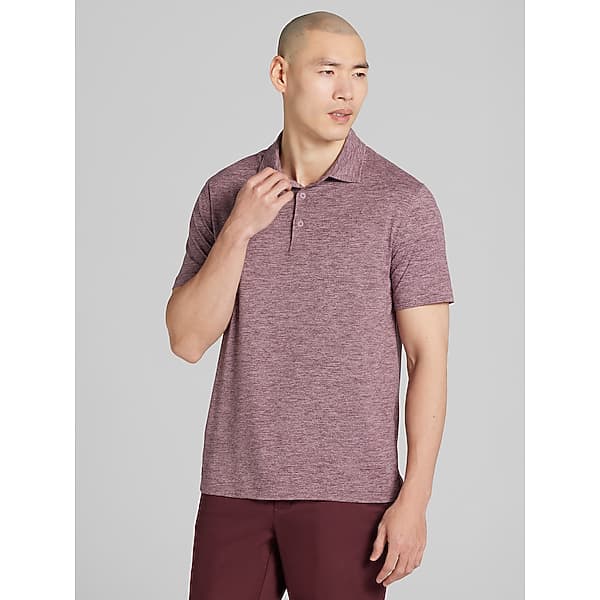 Awearness Kenneth Cole Big & Tall Men's CHILLFLEX Modern Fit Performance Polo Purple Wine - Size: 2X