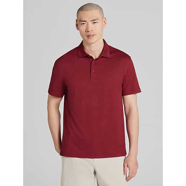 Awearness Kenneth Cole Big & Tall Men's CHILLFLEX Modern Fit Performance Polo Red - Size: 2X