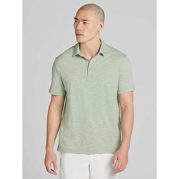 Awearness Kenneth Cole Men's CHILLFLEX Modern Fit Performance Polo Lite Olive - Size: Large