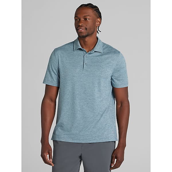 Awearness Kenneth Cole Men's CHILLFLEX Modern Fit Polo Bluestone/Sleet - Size: XL TMW6CBE40014