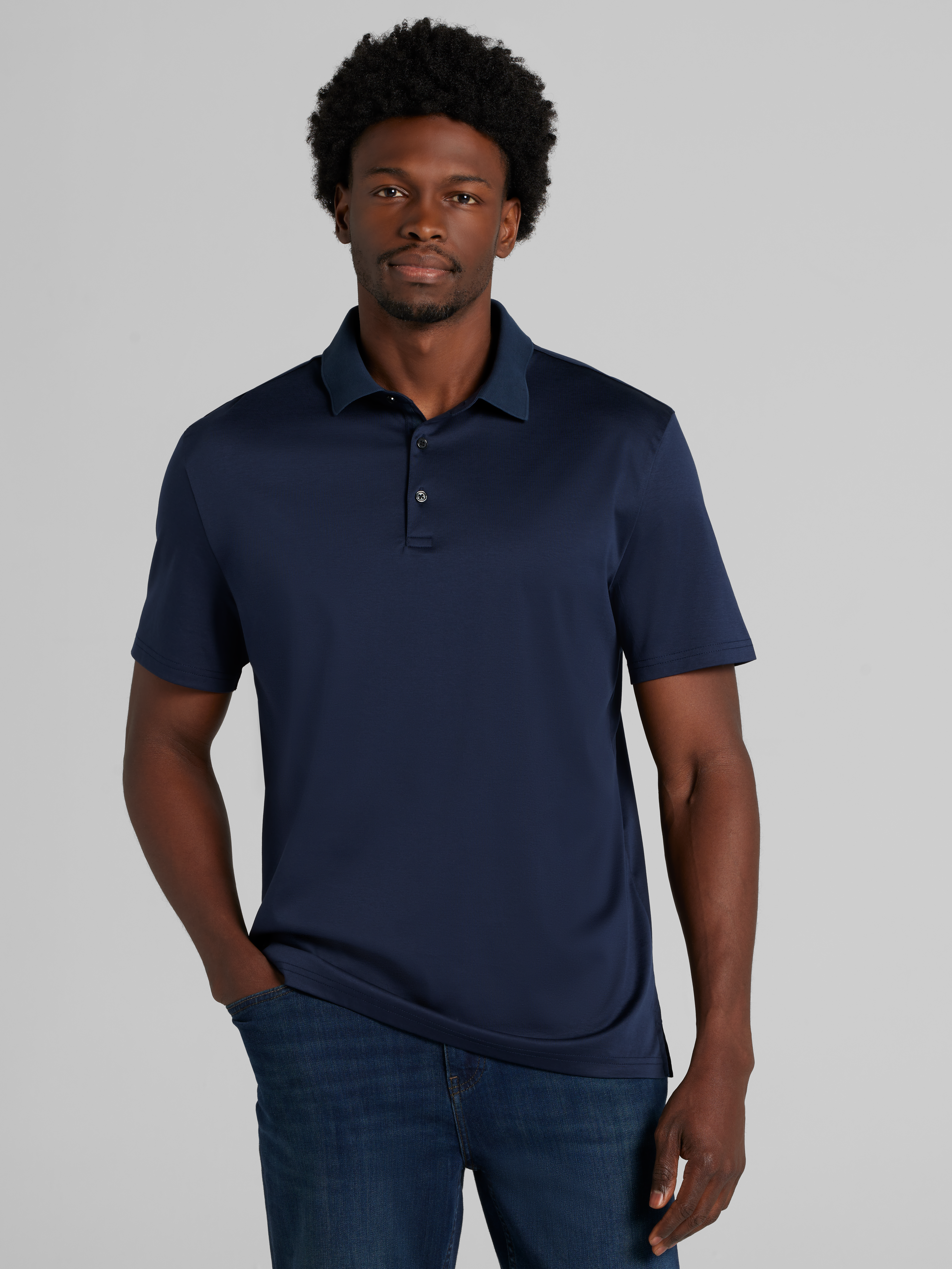 トップス AFB REBEL POLO SHIRTS Joseph Abboud Classic Fit Luxe Cotton Polo, Navy - Blue | Polo