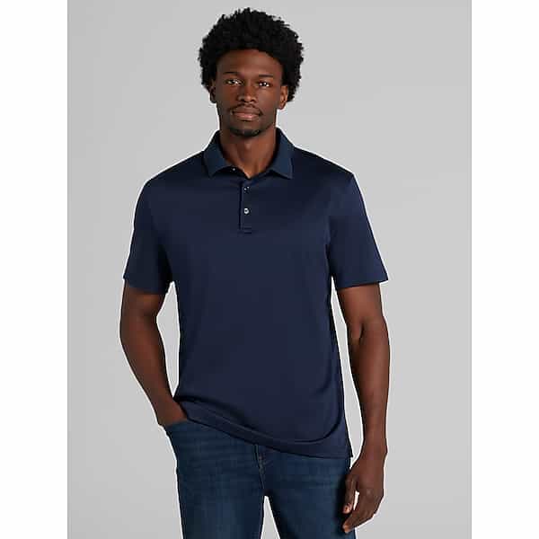 Joseph Abboud Men's Classic Fit Luxe Cotton Polo Navy - Size: 1X TMW6DB150101