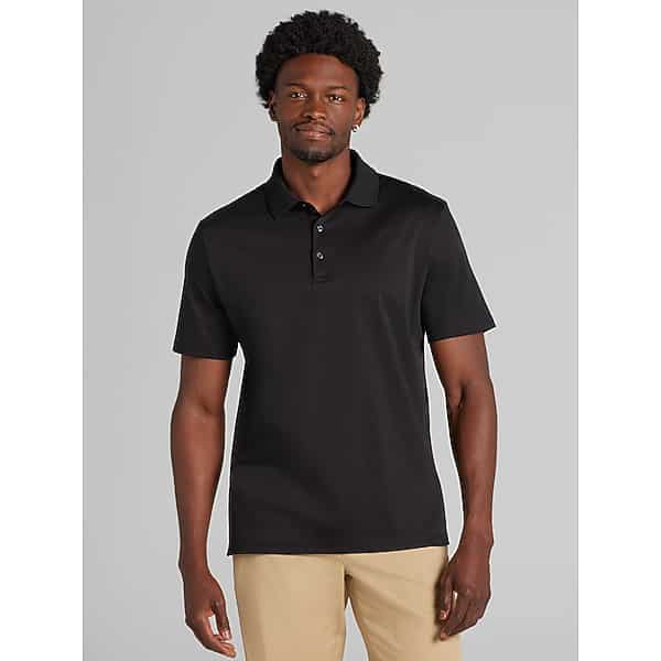 Joseph Abboud Men's Classic Fit Luxe Cotton Polo Black - Size: 1X TMW6DB150102