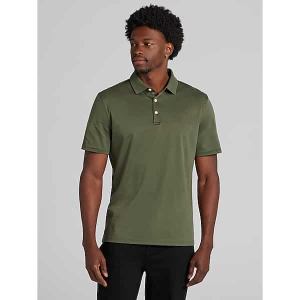 Joseph Abboud Men's Classic Fit Luxe Cotton Polo Beetle - Size: Small