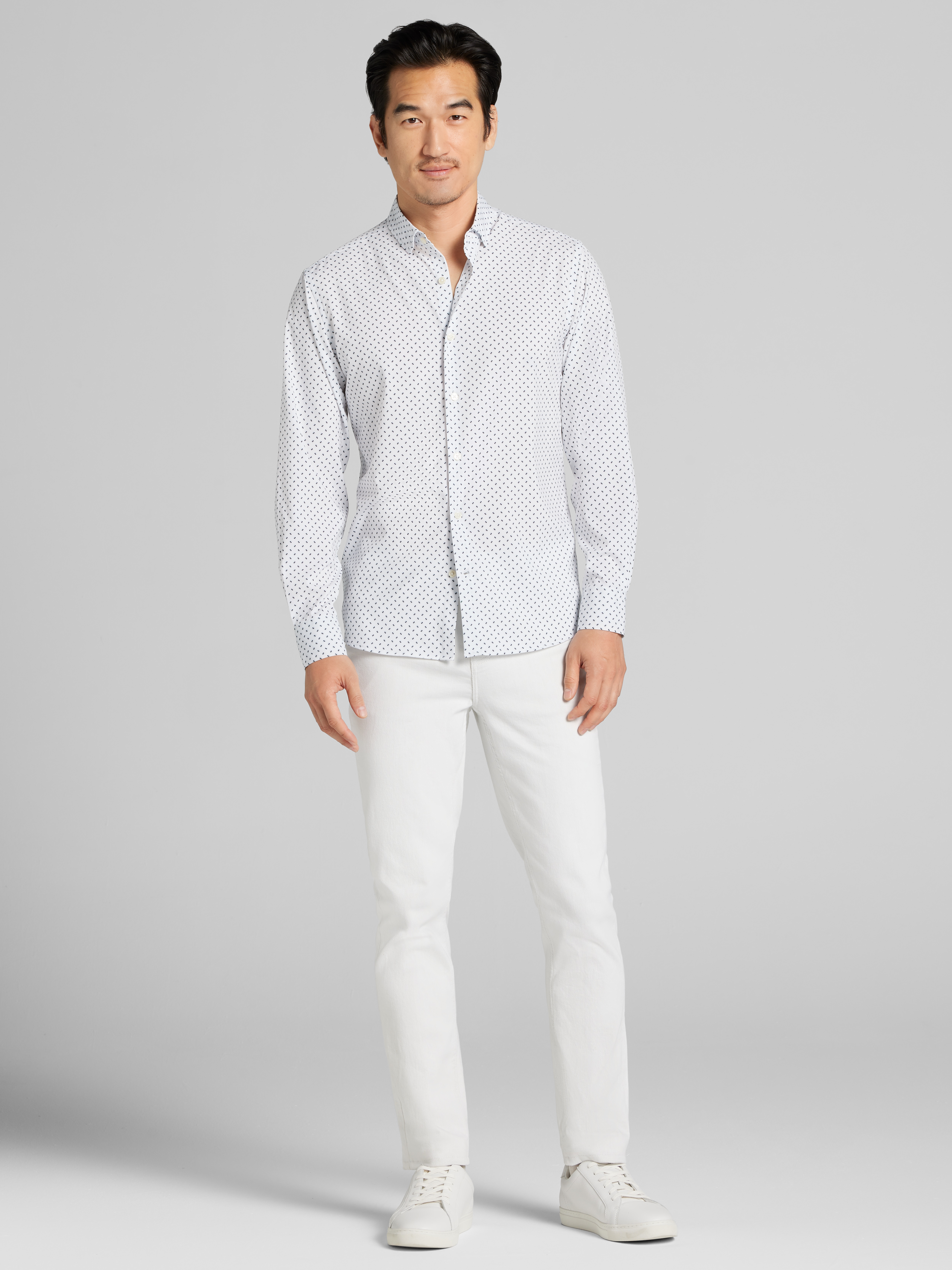 Slim Fit 4-Way Stretch Button Up Shirt