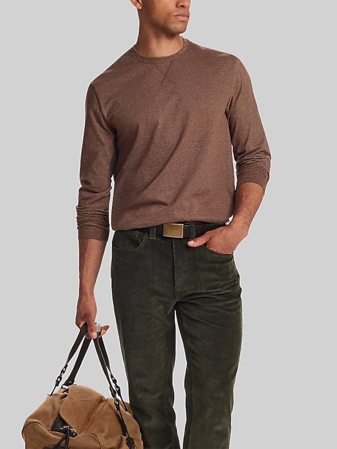 Weatherproof Vintage Micro-Stripe Jersey Crew Neck Pullover