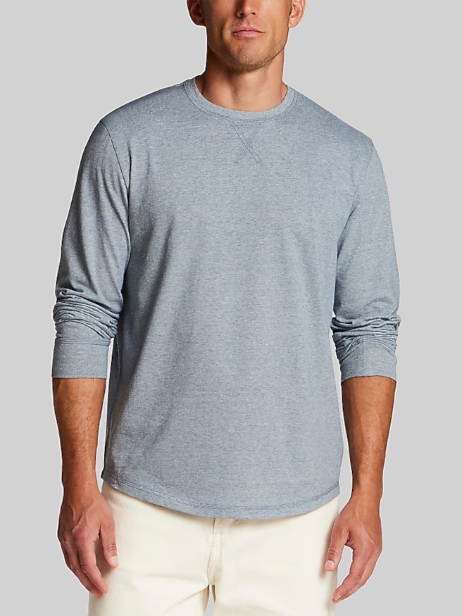 Weatherproof Vintage Micro-Stripe Jersey Crew Neck Pullover Bering Sea