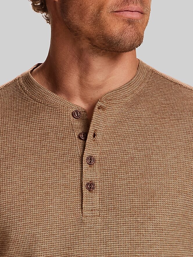Weatherproof Vintage Variegated Micro-Stripe Waffle Henley