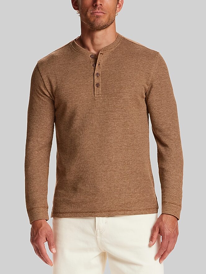 Weatherproof Vintage Variegated Micro-Stripe Waffle Henley