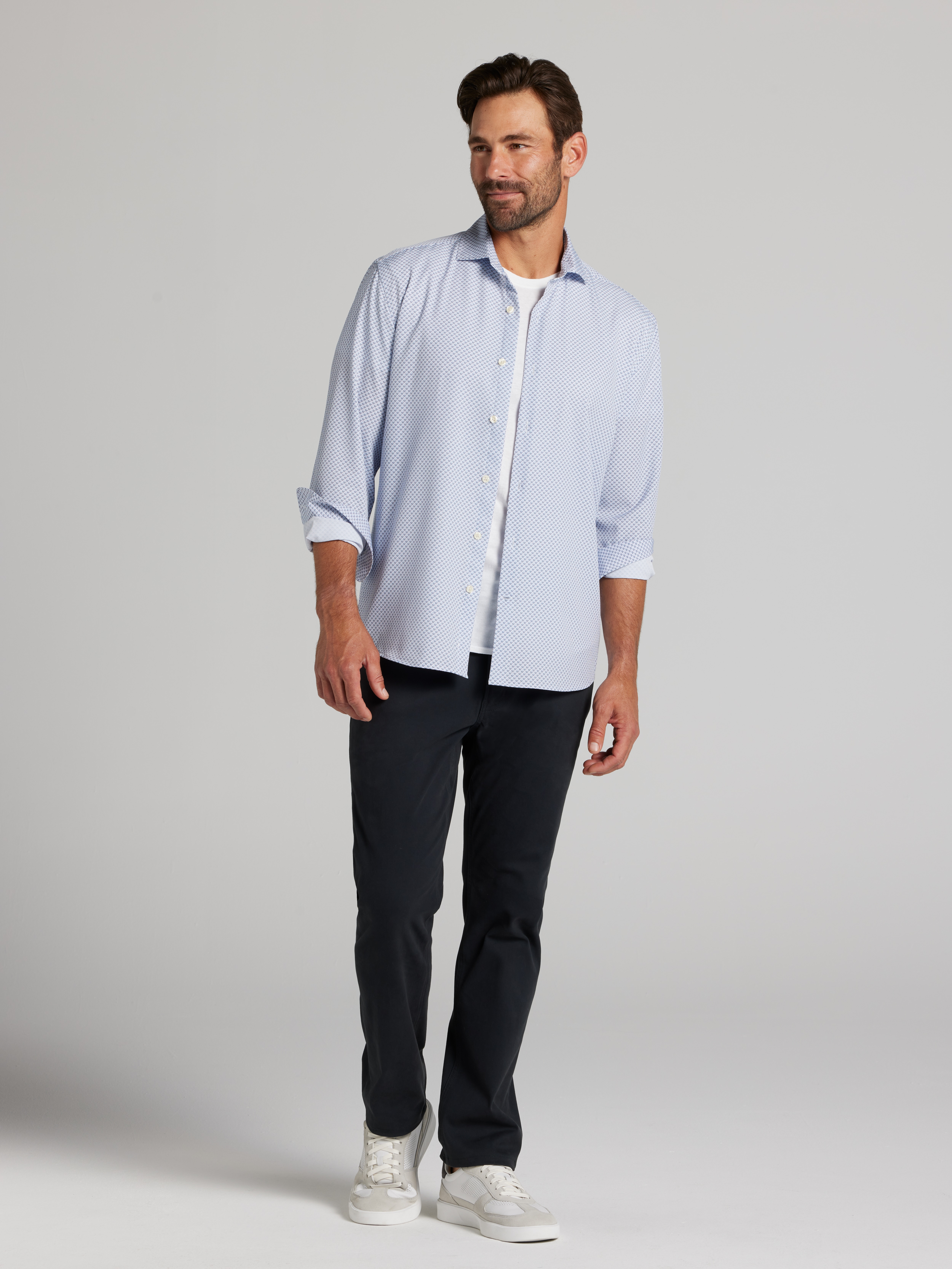 CHILLFLEX Modern Fit 4-Way Stretch Button Up Shirt