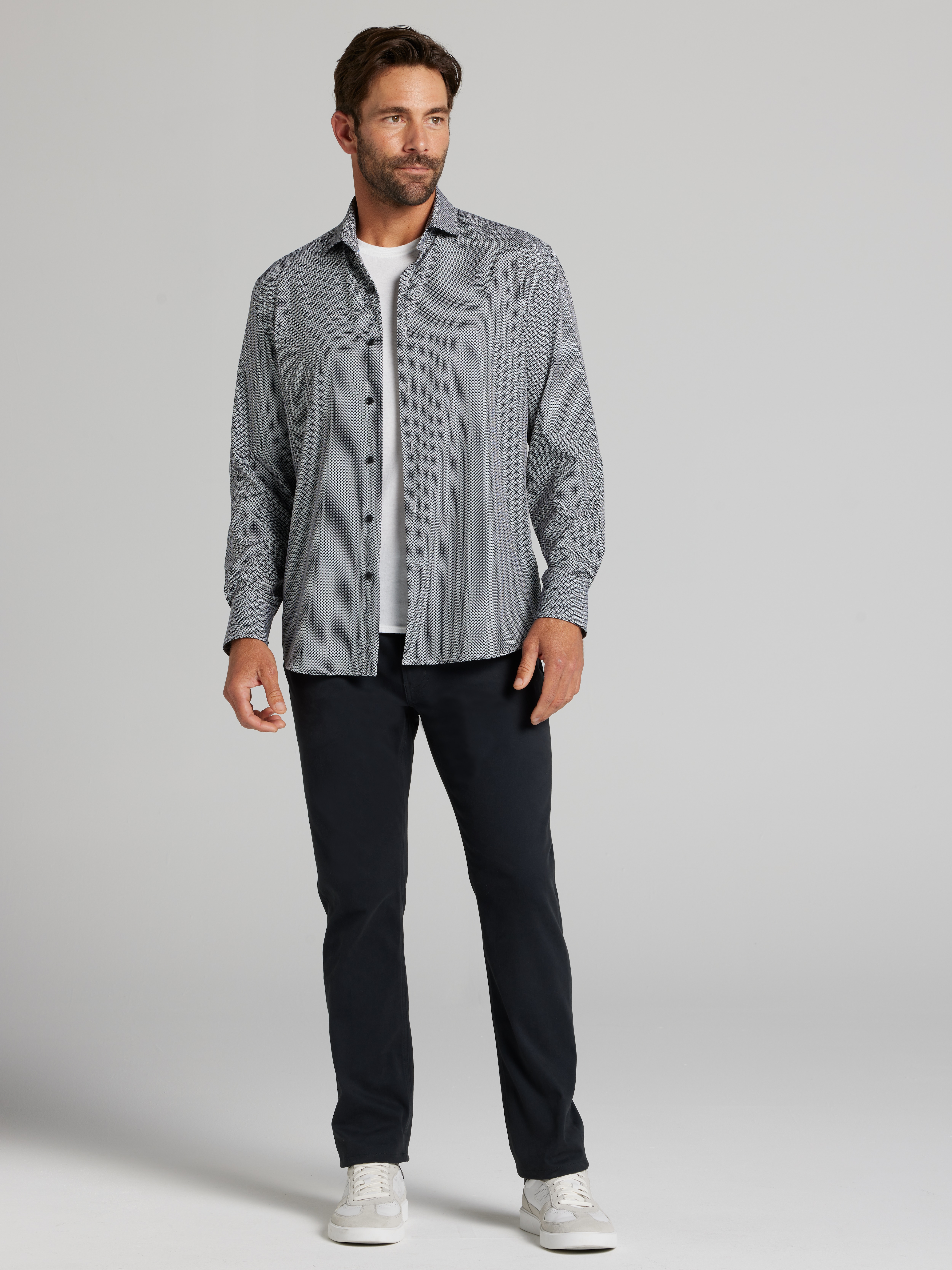 Modern Fit 4-Way Stretch Button Up Shirt