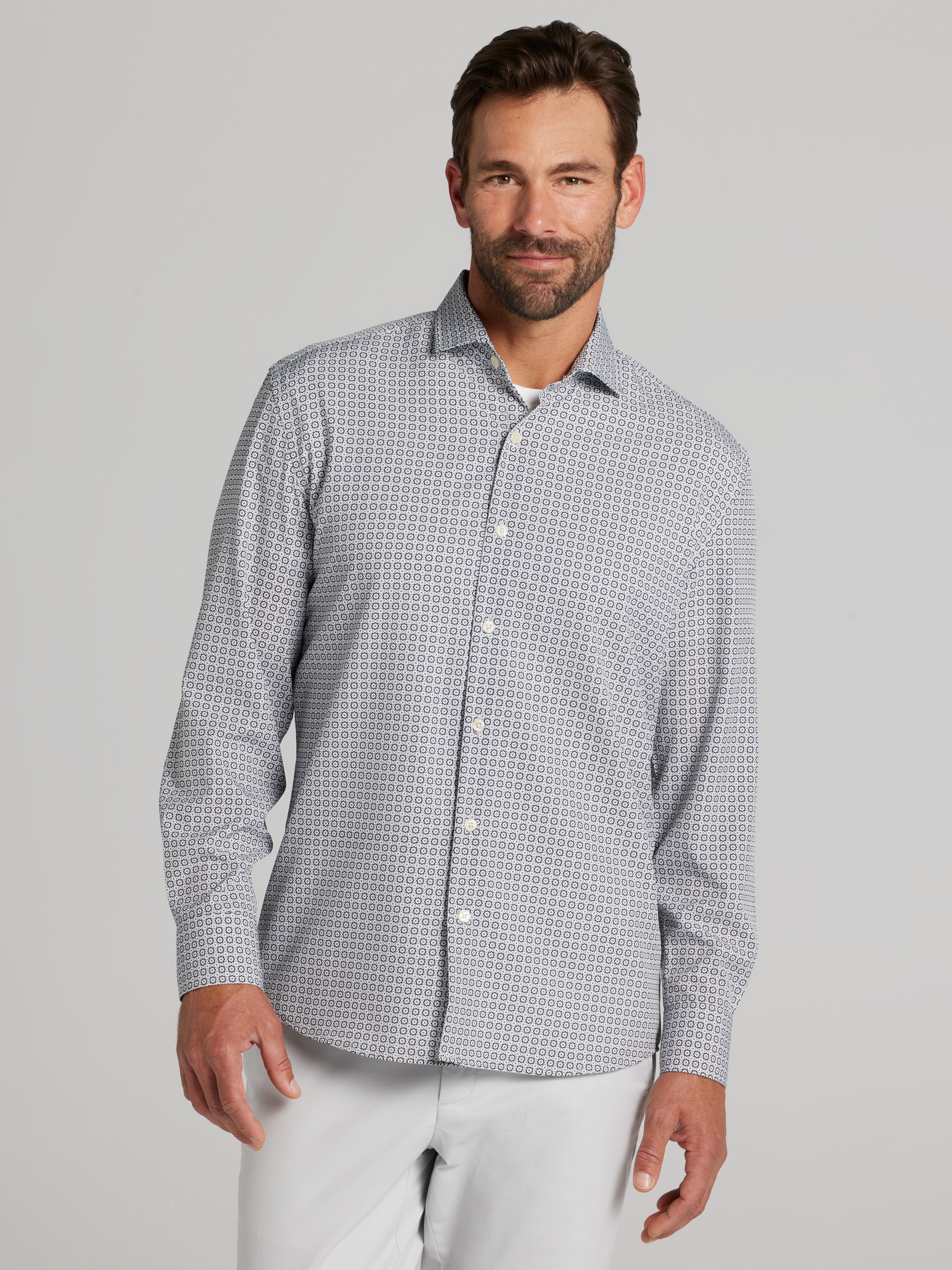 CHILLFLEX Modern Fit 4-Way Stretch Button Up Shirt