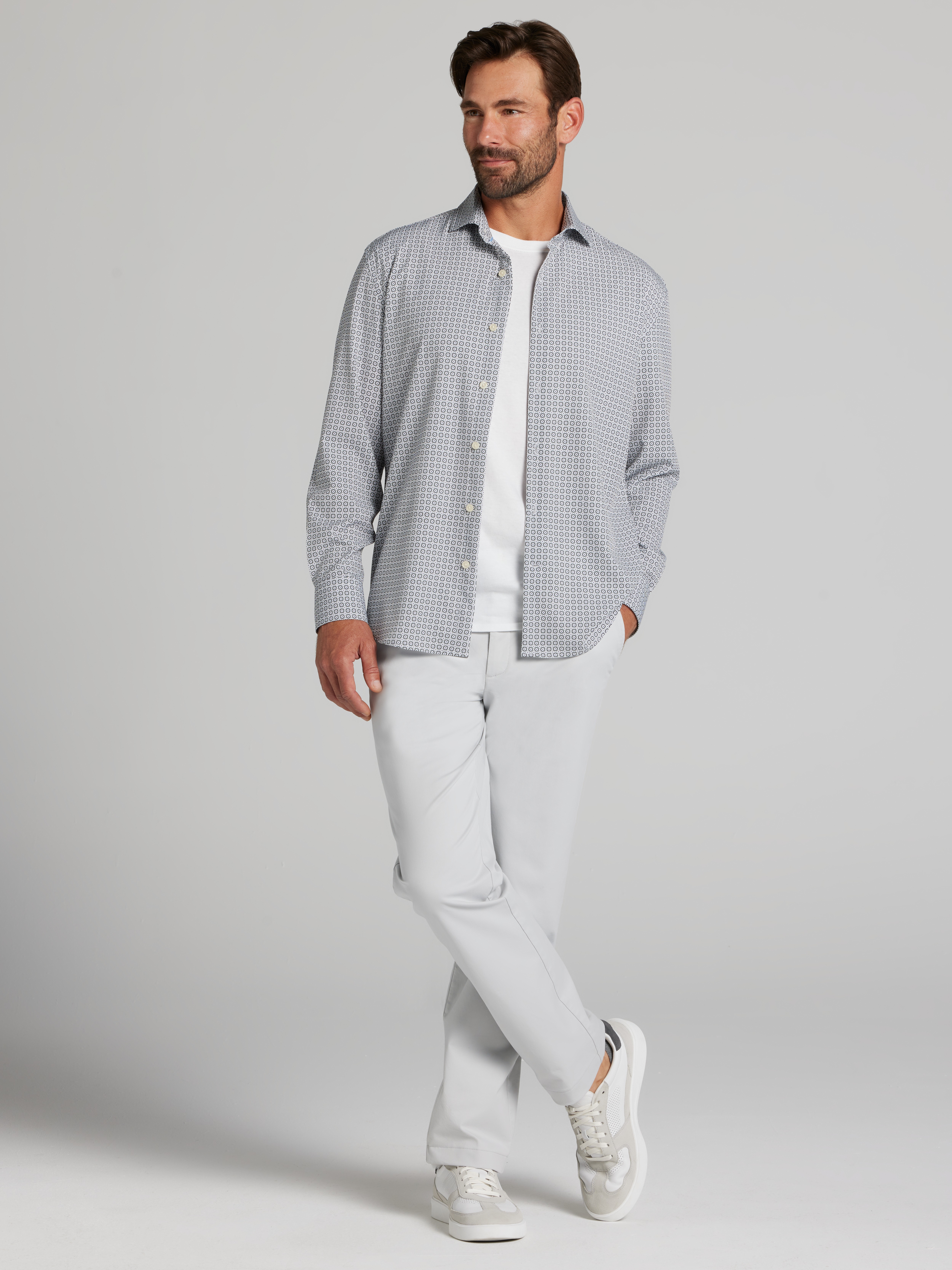 CHILLFLEX Modern Fit 4-Way Stretch Button Up Shirt