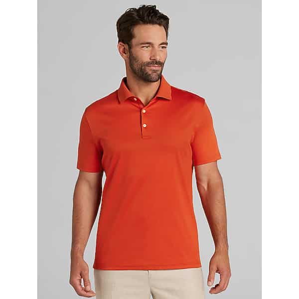 Joseph Abboud Men's Modern Fit Luxe Cotton Polo Burnt Ochre - Size: 4XLT TMW6FBM51008