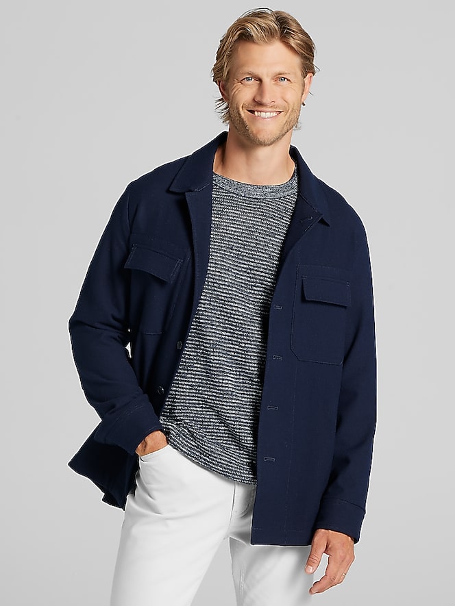 Joseph Abboud Modern Fit Tech Flannel Shirt Jacket