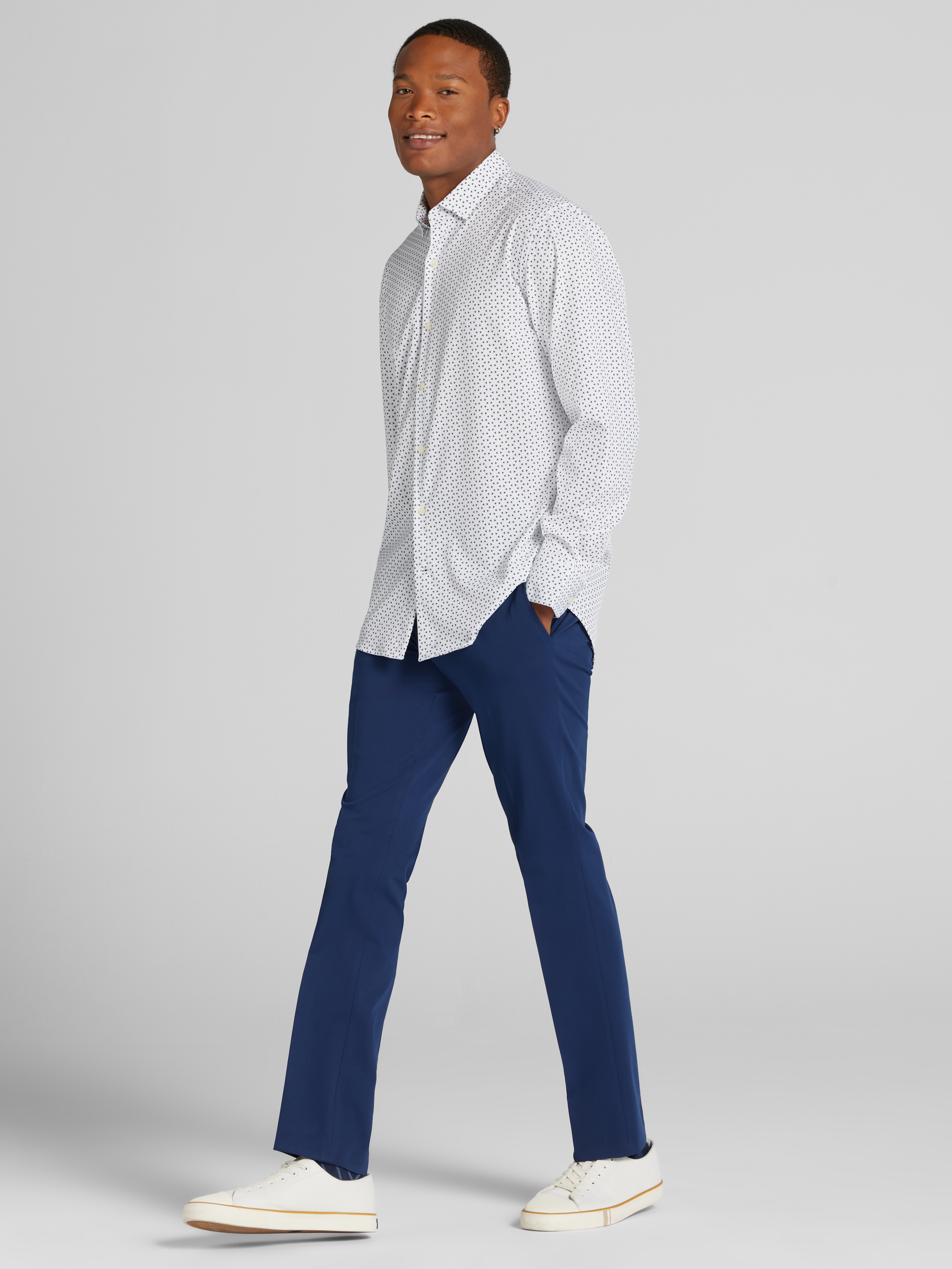 CHILLFLEX Slim Fit 4-Way Stretch Button Up Shirt