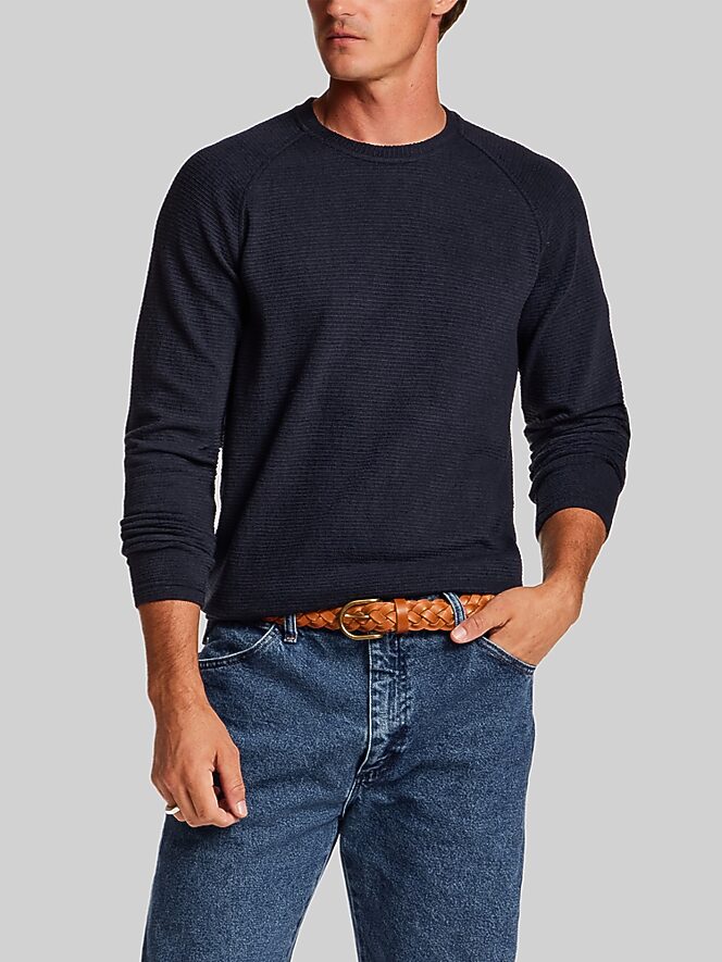 Weatherproof Vintage Horizontal Ribbed Raglan Crewneck Sweater